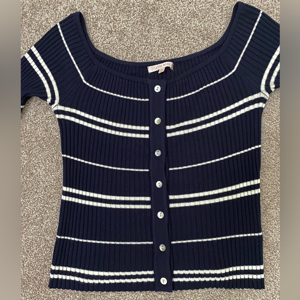 Women petite medium size full sleeve top - navy blue